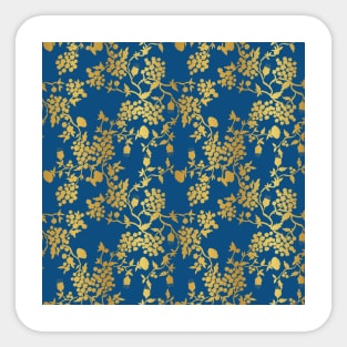 Blue and Gold Chinoiserie Plants Sticker